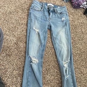 light blue ripped skinny jeans